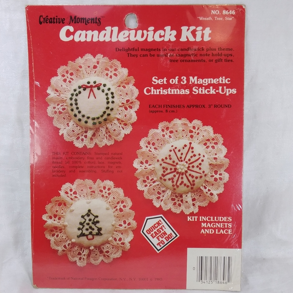 Creative Moments Set of 3 Magnetic Christmas Stick-Ups Candlewick KIT 8646 NOS